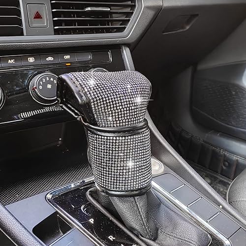 Miniatura 1 de stymart Cubierta de palanca de cambios de automóvil con brillantes, cubierta de palanca de cambios automáticos, protector de palanca de cambios de