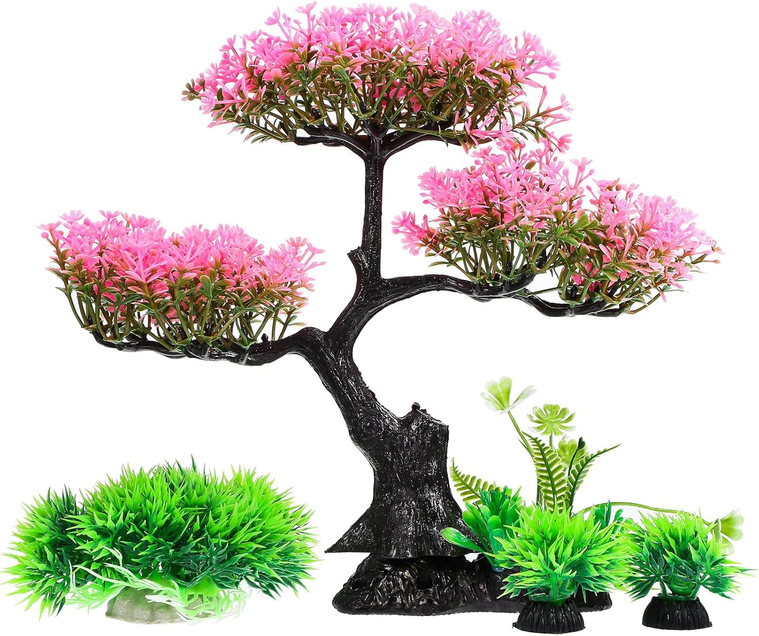 Veemoon Fish Tank Decorations,11. 4 Inch Artificial Aquarium Plants Aquarium Bonsai Tree Goldfish Betta Fish Tank Accessories for Home Office