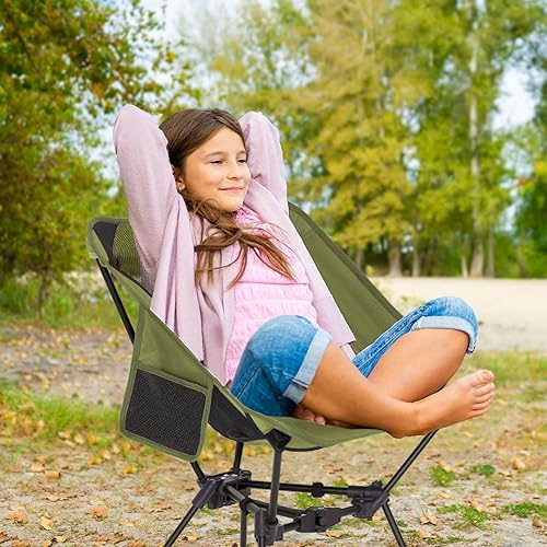 Miniatura 2 de MOON LENCE Silla de camping portátil para mochilero, silla plegable ultraligera de 4 generación, compacta, ligera, sillas plegables para senderismo,