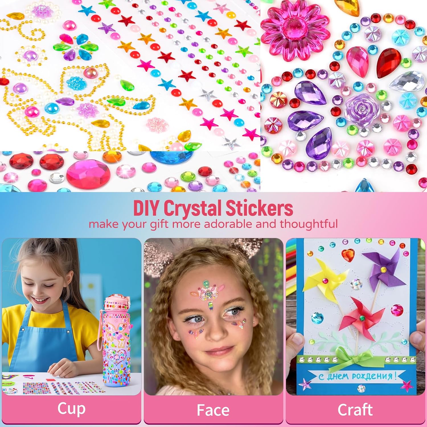 7 Year Old Girl Birthday Gifts, Tween Girl Gift Set with 25oz Water Bottle, Socks, Bracelet & DIY Diamond Kit, Cute Birthday Presents for Girls Age 7 - Image 3