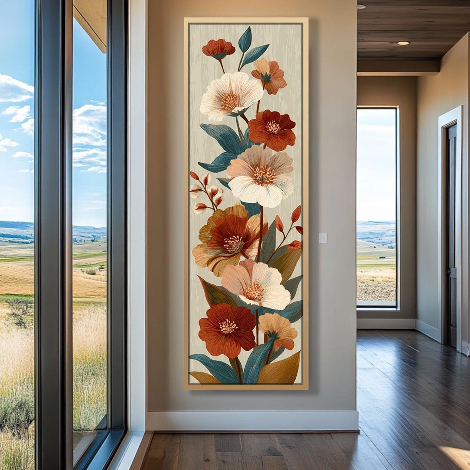 Xbtykpb Frameless Long Narrow Wall Art, Tall And Thin Canvas Wall Art, Vertical Art, Framed Canvas Art Painting For Office, Rooms Or Hall(60X180cm/Frameless)