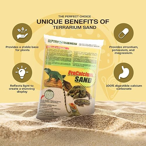 Miniatura 5 de Natural Sedona Pro-Calcio Terrario Arena 10 libras Sustrato natural para hábitats de reptiles, apoya la excavación y la estética del terrario