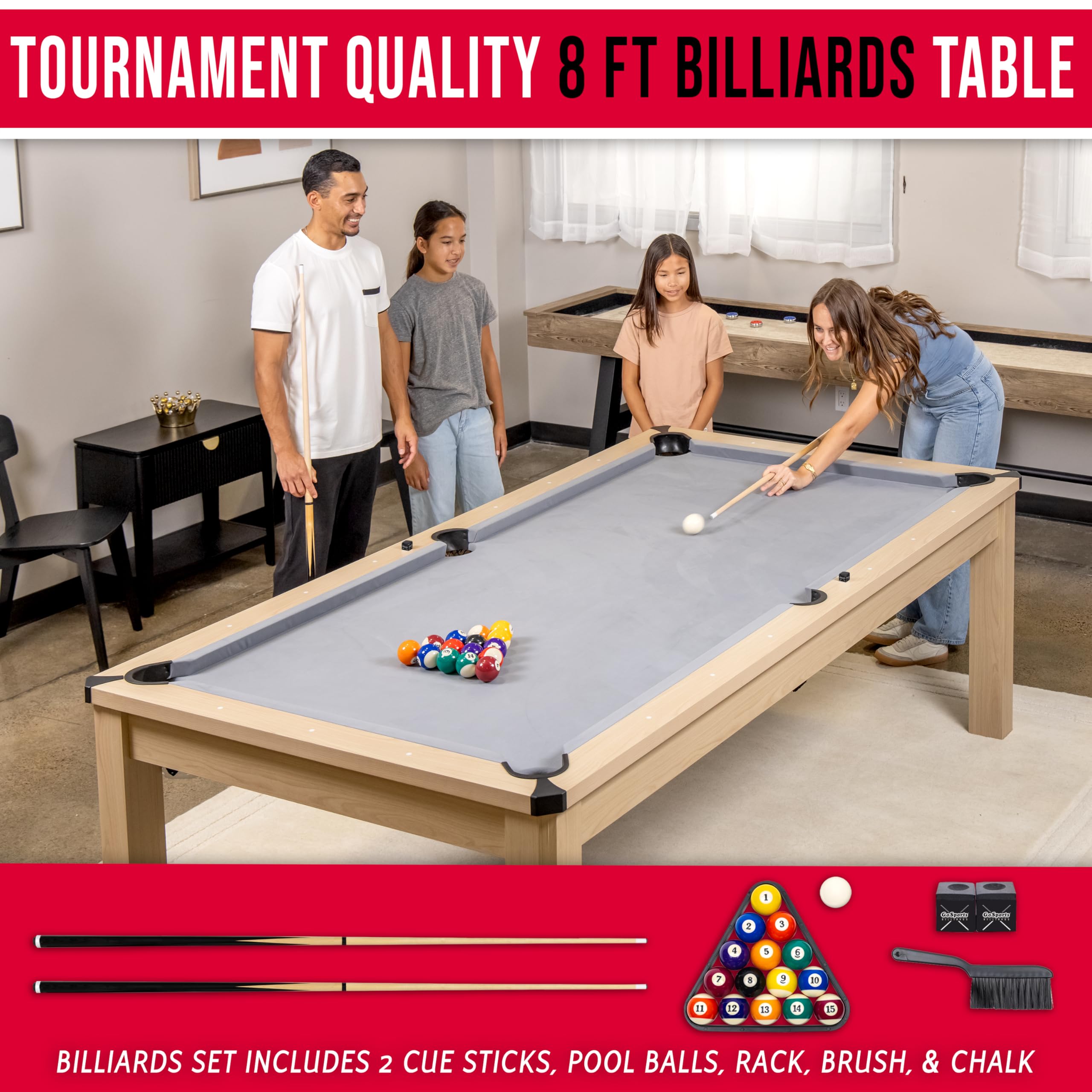 Amazon.com : GoSports 8 ft 3 in 1 Pool, Dining, & Table Tennis