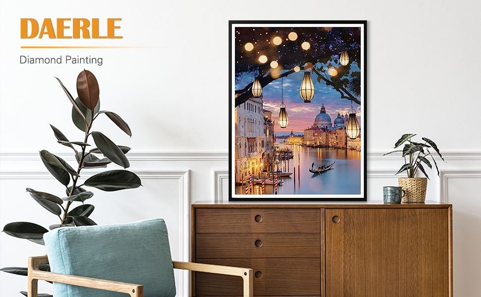 Kit Peinture Diamant DAERLE 30x40cm - Paysage Avec Diamants 5D - Activité Manuelle Enfant/Adulte