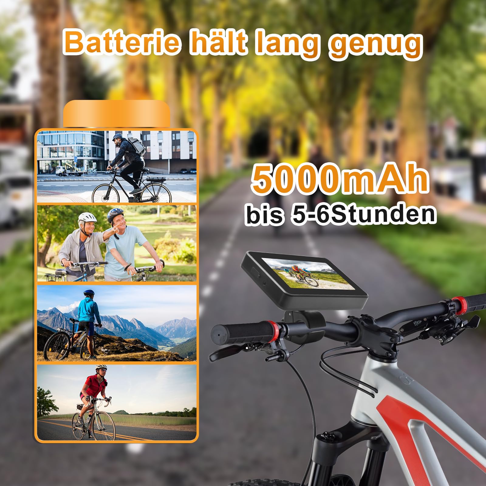 Fahrrad Rückfahrkamera HD mit Nachtsicht & 110° Weitwinkel | Universelle Lenkerspiegel-Kamera für E-Bike, Mountainbike, Rennrad (Plug & Play, kabelgebunden, Lenker Ø 20–30 mm)