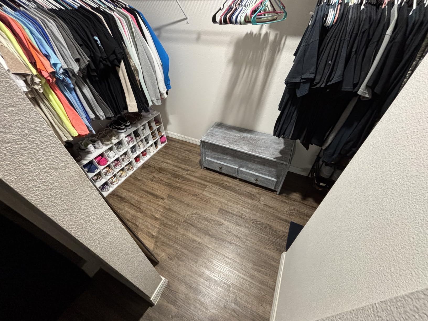 Smoked brown flooring in living space