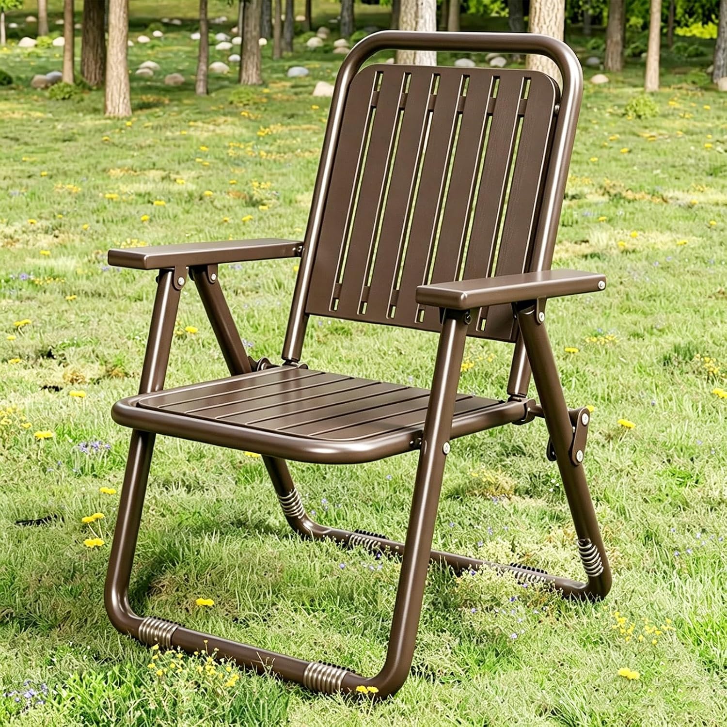 Camping Folding Chair, Patio Chairs, Office Desk Guest Seat, with Armrest and Back, for Bedroom Patio Party Pub Coffee Home(Black,40cm)