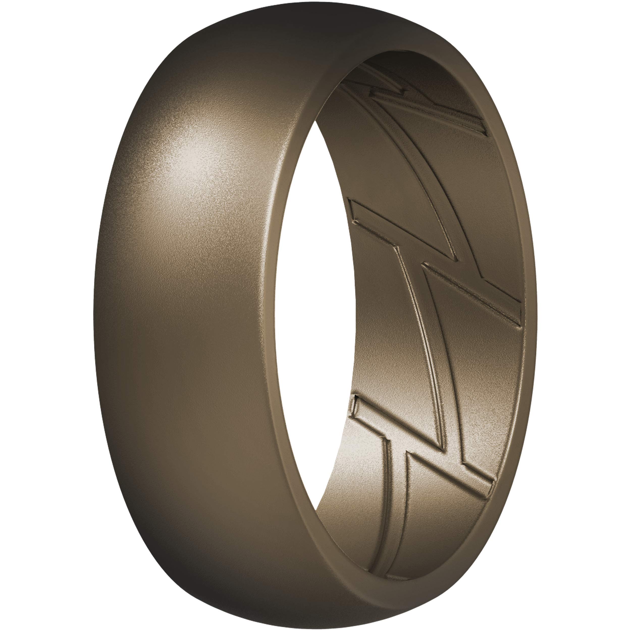 ThunderFit Silicone Wedding Rings for Men, Breathable Edition Rubber Engagement Bands Airflow Inner Grooves 8.5mm Wide 2.5mm Thick - 1/2/3/4/5/6/7 Variety Multipack, 11.5 - 12 (21.3mm), Silicone, No โ image 1