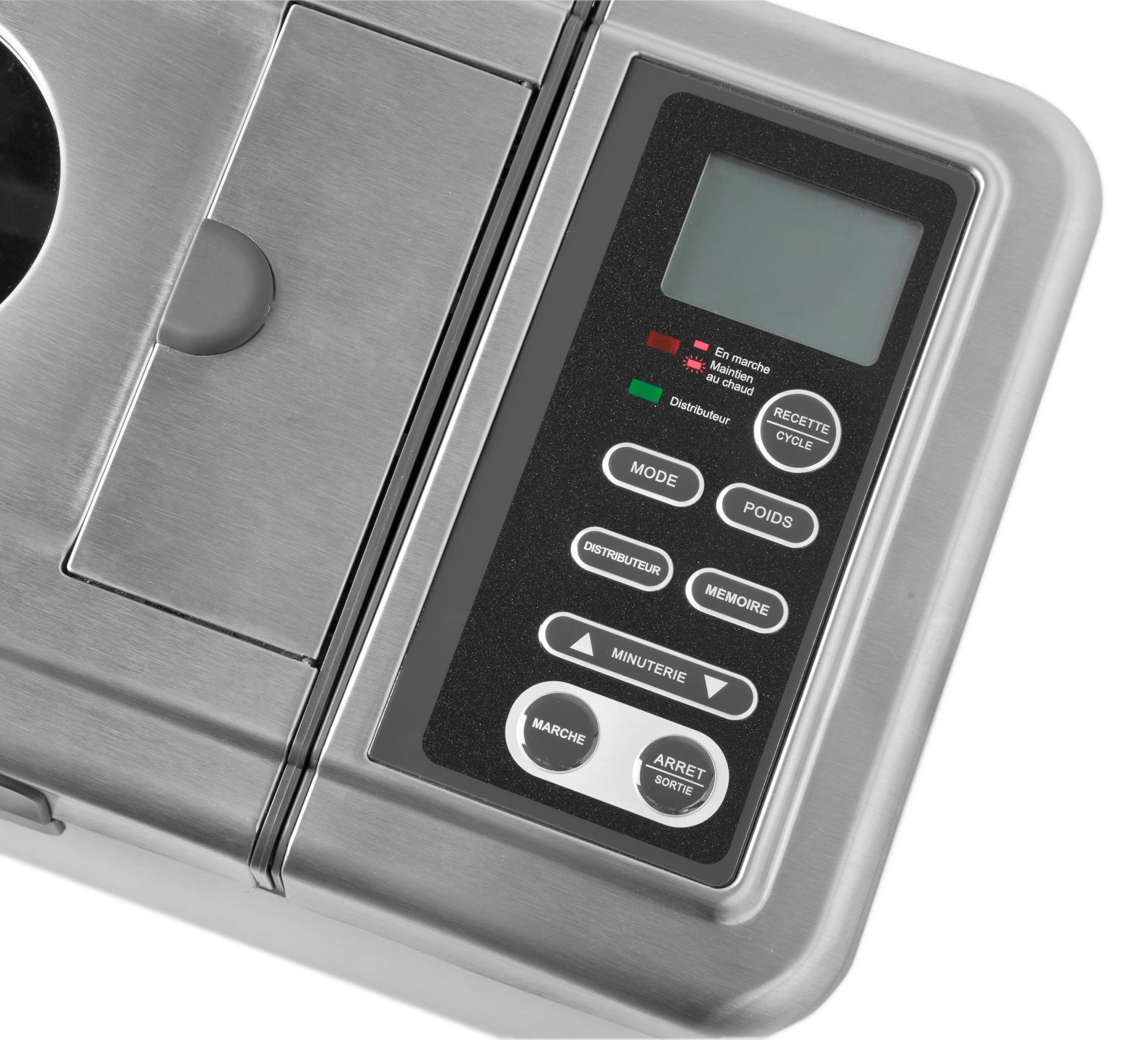 Machine à Pain Sans Gluten 820W 14 Programmes Pétrin Auto-Rabattable Écran LCD Inox