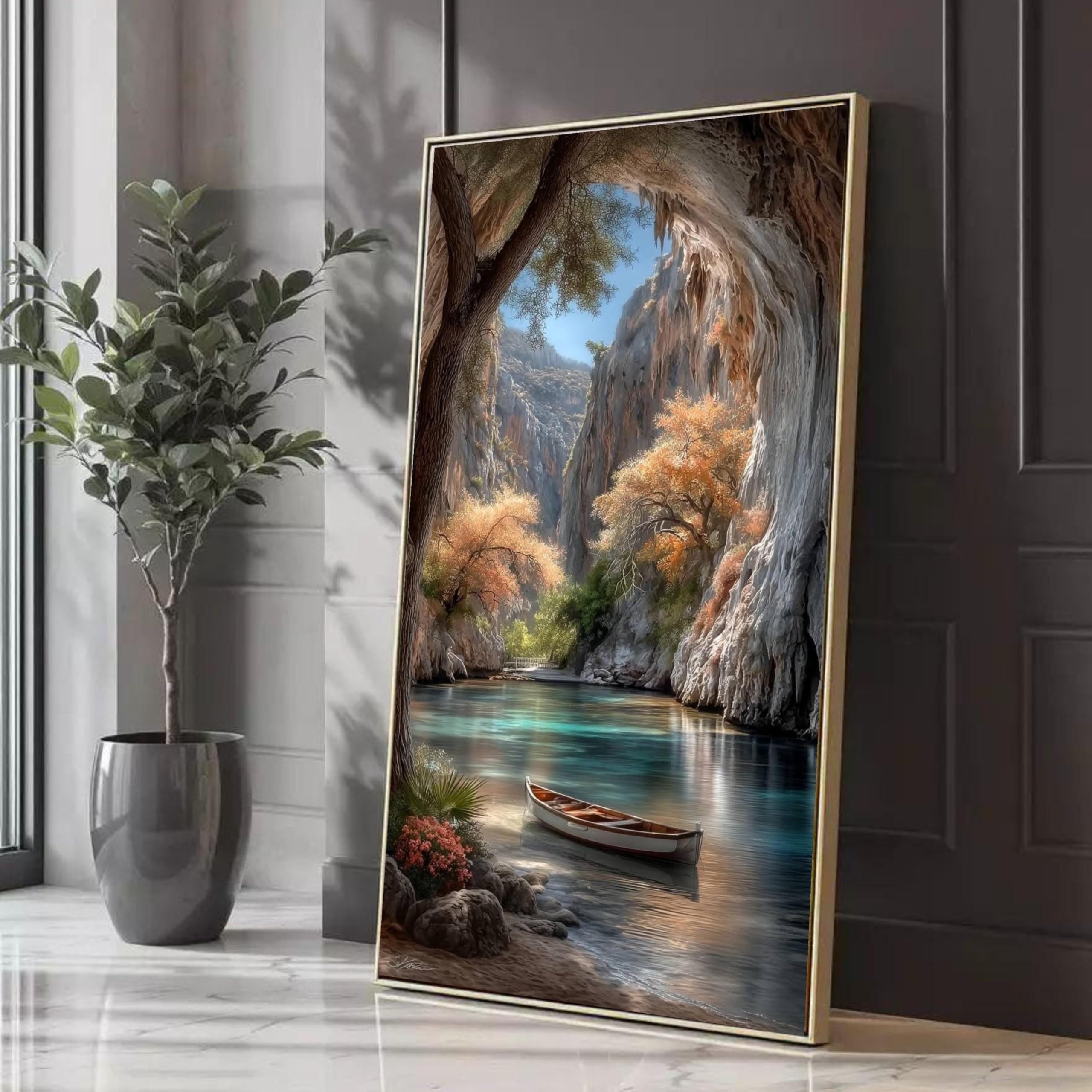 Tableau crique grand format pour masquer mur vide sans surcharger - 8