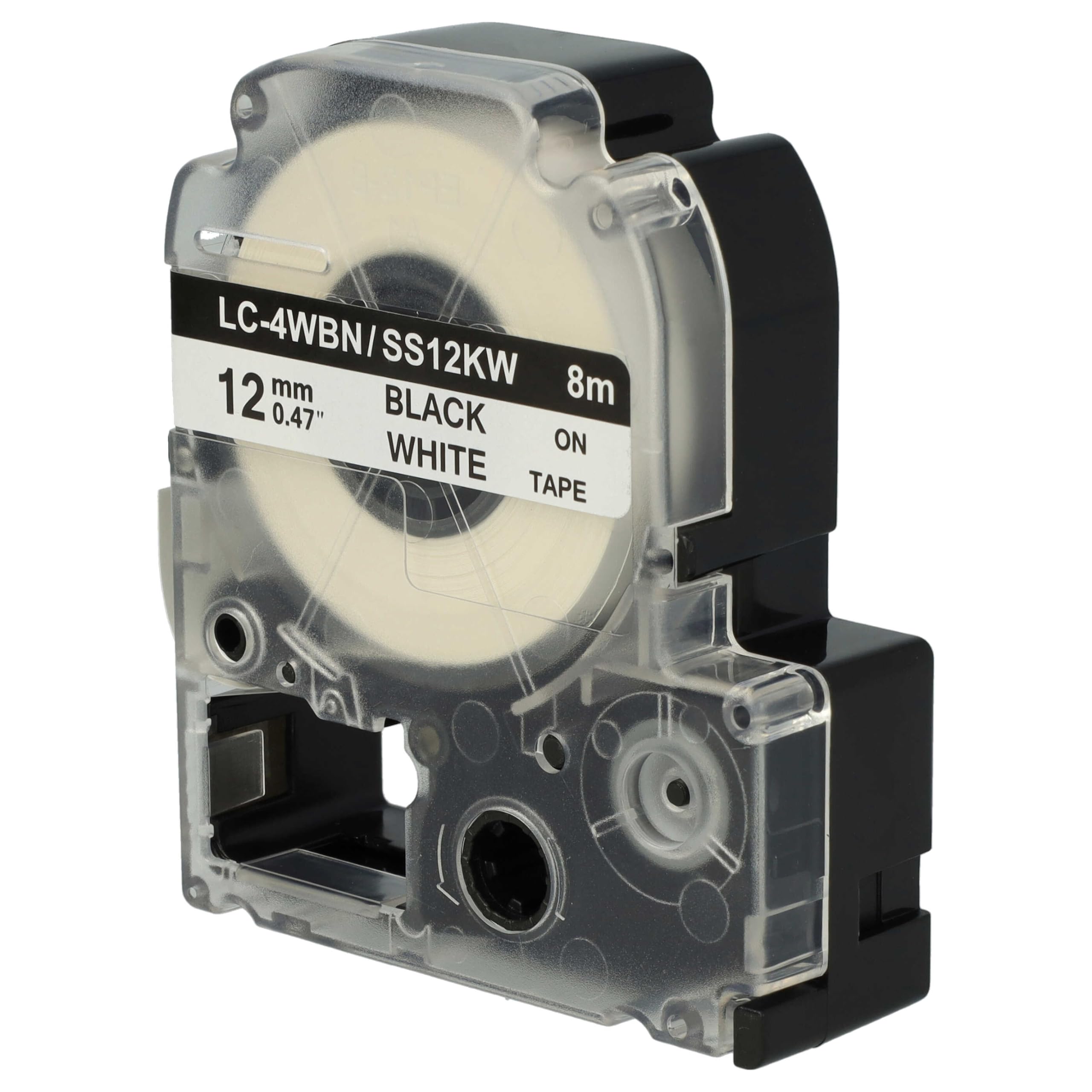 vhbw 50x Cassetta nastro sostituisce Epson LC-4WBN per etichettatrice 8m x 12 mm nero su bianco