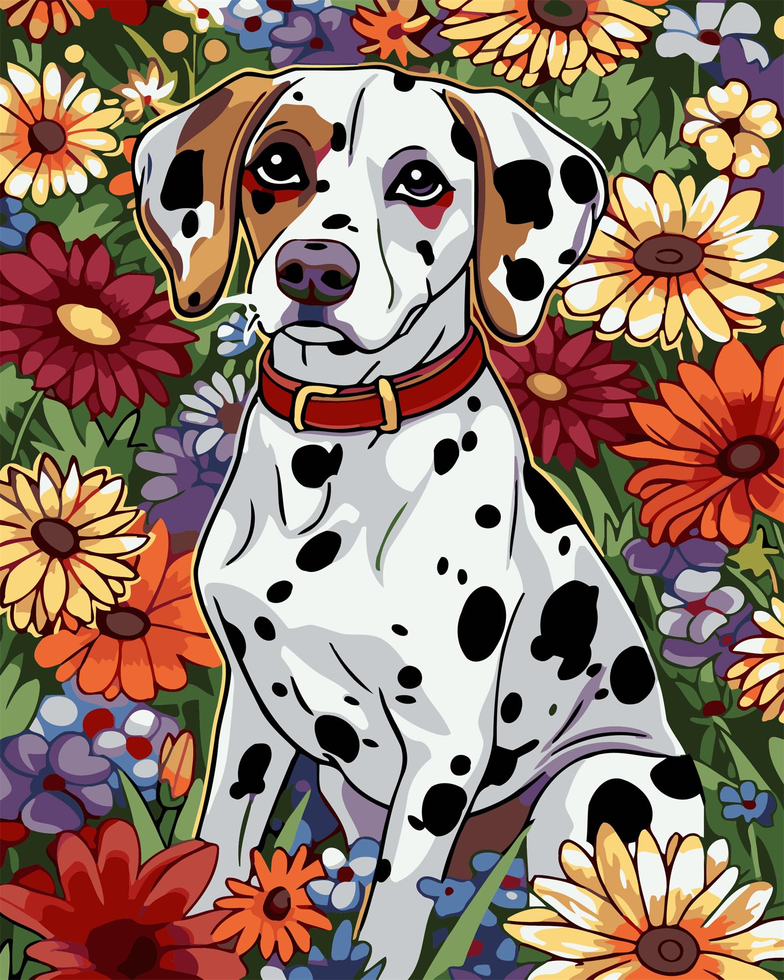 CaptainCrafts Paint by Numbers for Adults DIY Oil Painting Paint by Numbers with Canvas Acrylic Art Crafts House Decor 16x20 Inch (with Frame, Zebra Dogs) โ image 1