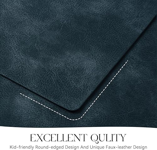 Miniatura 5 de MOSAYT Juego de manteles individuales de vinilo de 6 a 12 x 17 pulgadas, piel sintética, 100% impermeables, a prueba de aceite, lavables,