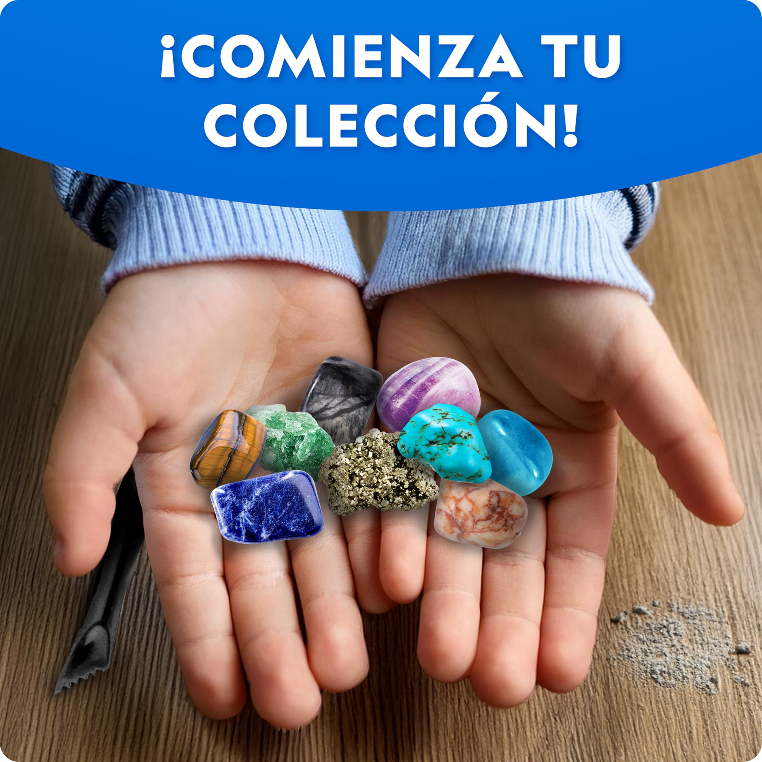 National Geographic Kit Gigante de Excavación de Gemas – Extrae 100 Gemas Reales de un Ladrillo Gigante, Juego de Geología para Niños, Actividad CTIM con Herramientas y Guía de Aprendizaje