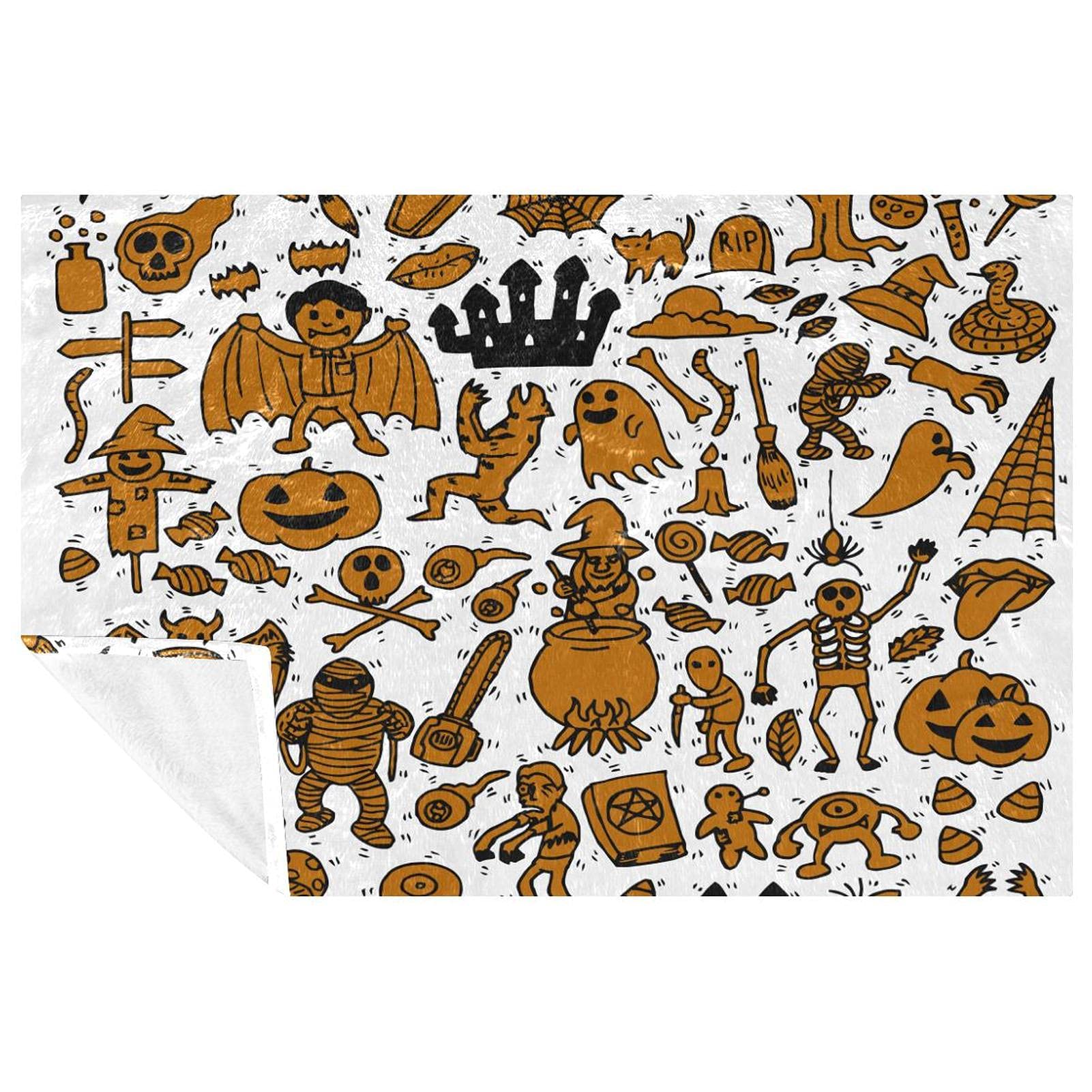 Plaid Halloween doux pour pique-nique et camping couverture dessin animé