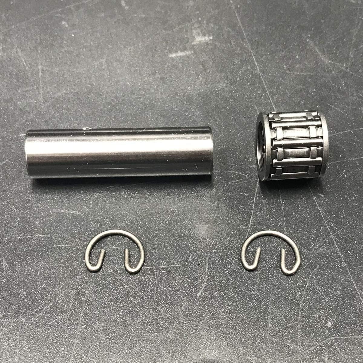 YD100 LD100 Piston Pin 10mm, Needle Bearing, Clips Combo - Replacement Part for 2 Stroke YD100 LD100 100cc Gas Motorized Bicycle
