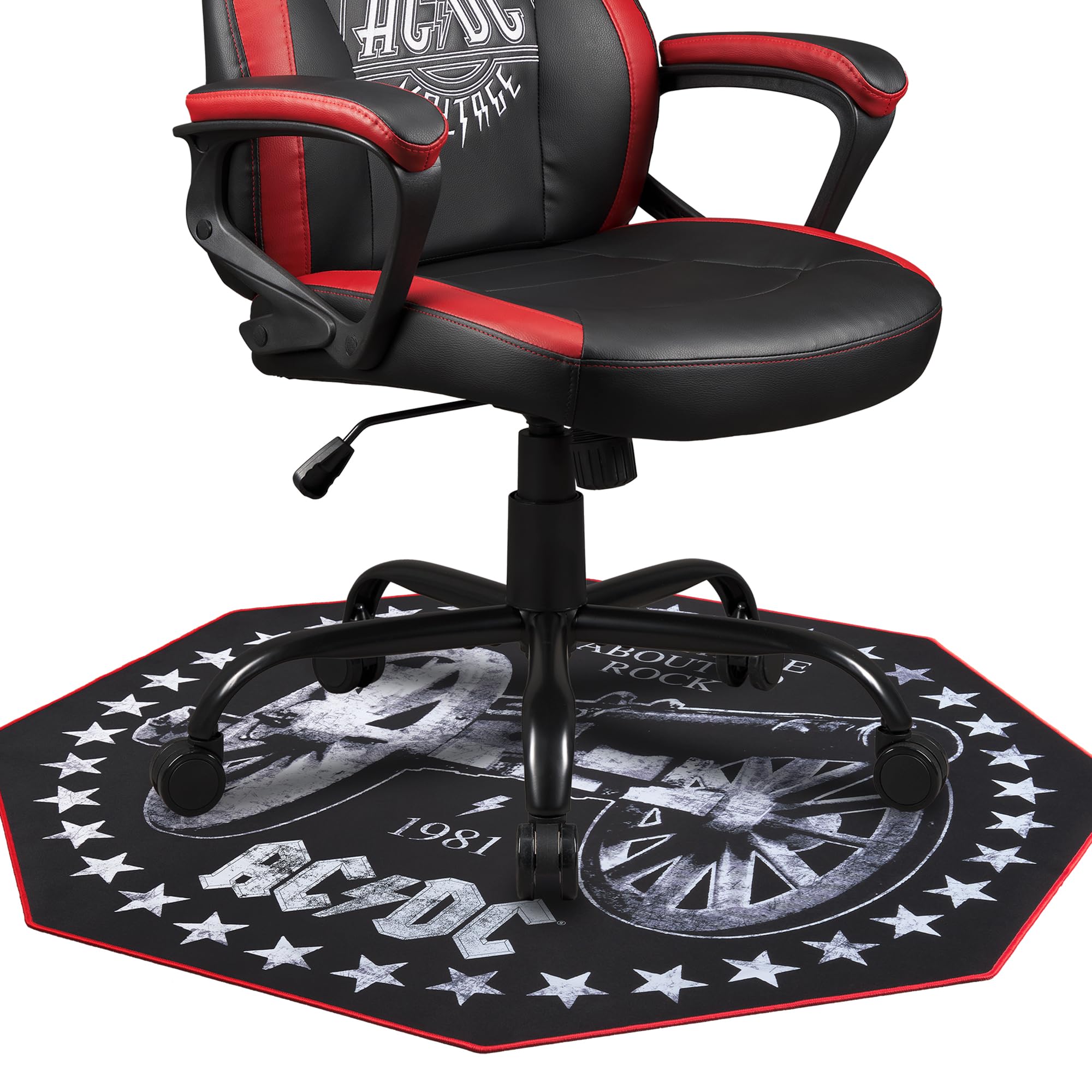 Subsonic - AC/DC Gaming Floor Mat 100x100 cm - Non-Slip Mat for Gaming Chairs and Desks - Floor Protection for Gaming Rooms - Official Merch AC/DC