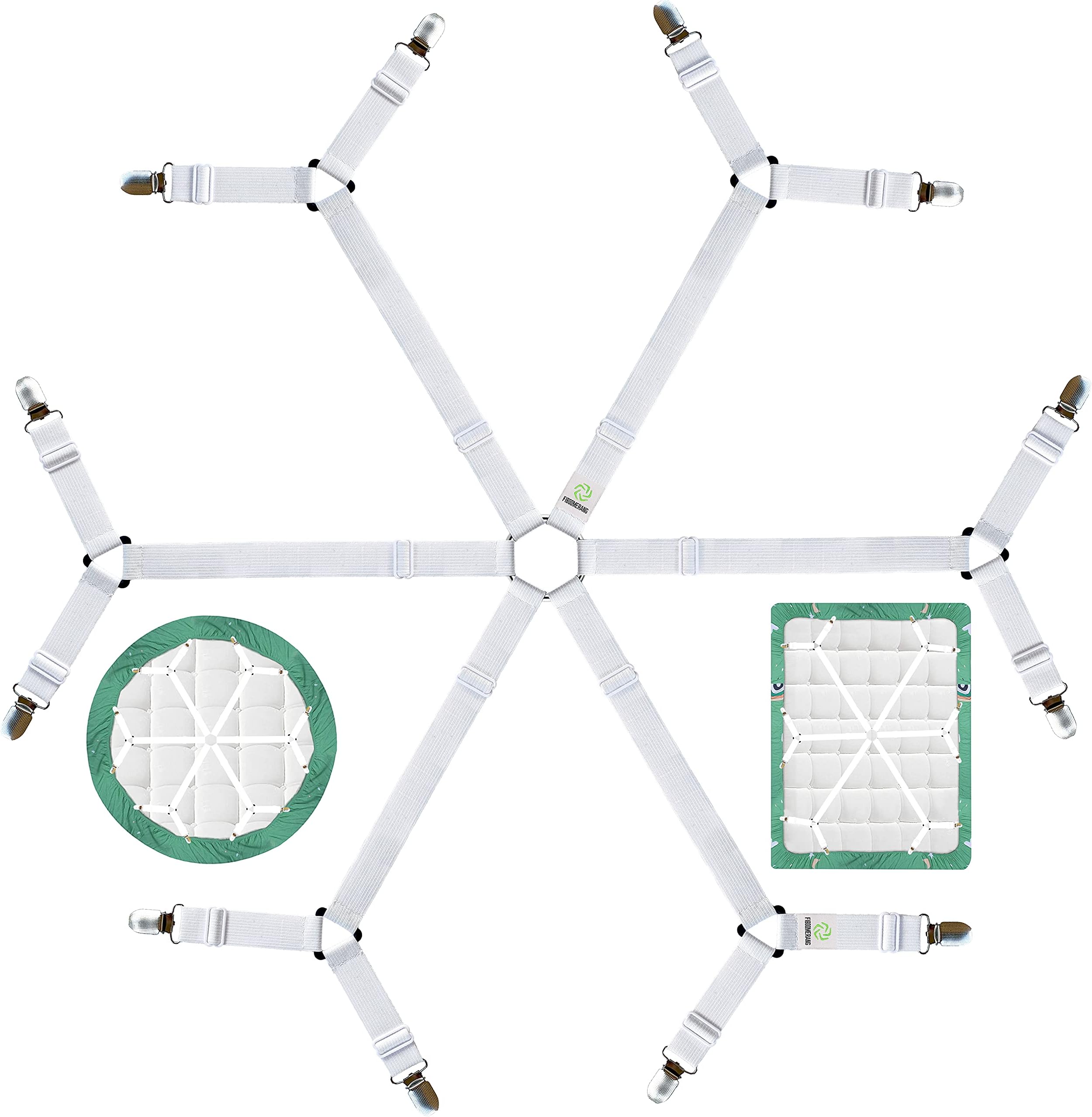 Sheet Suspenders 6-Way White