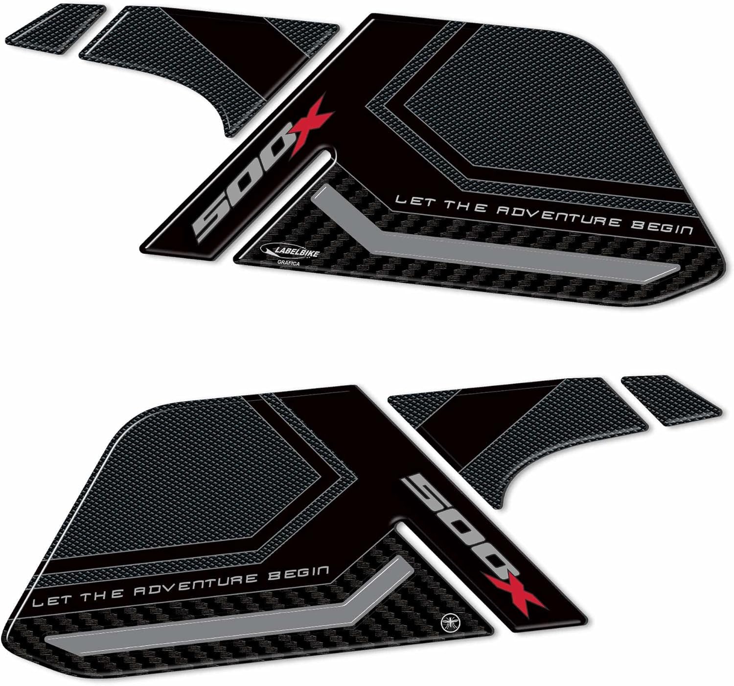 labelbike - 3D Stickers Motorcycle Fuel Tank Sides Protection and Decoration in Resin Compatible with Honda CB500X 2022-2023