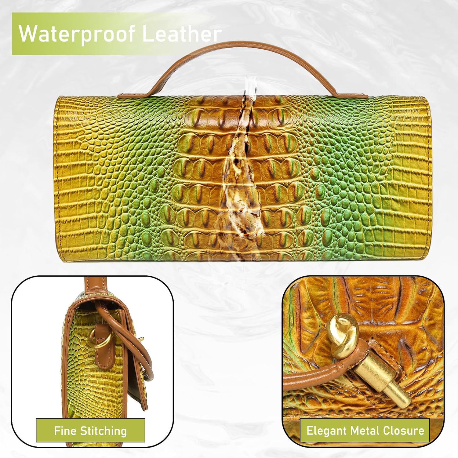 Makcr Joacbv Trendy Women Crocodile Evening Clutch Purse Crossbody Shoulder Handbag Cute Vegan Leather Satchels