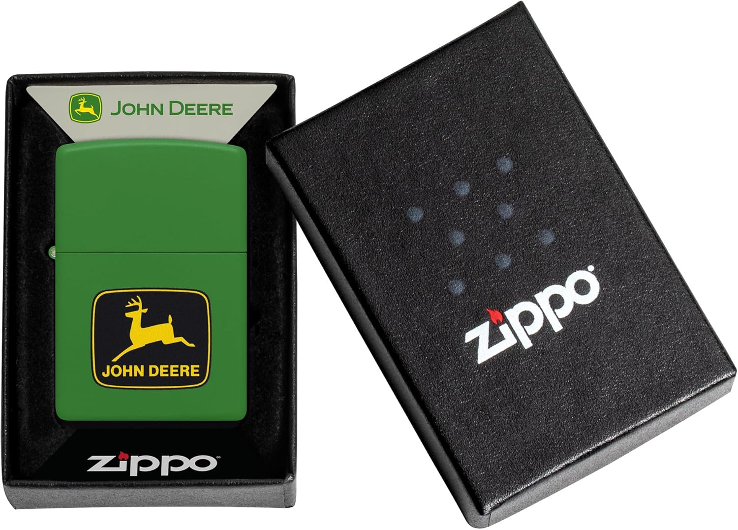 Zippo John Deere Logo Design Moss Green Pocket Lighter