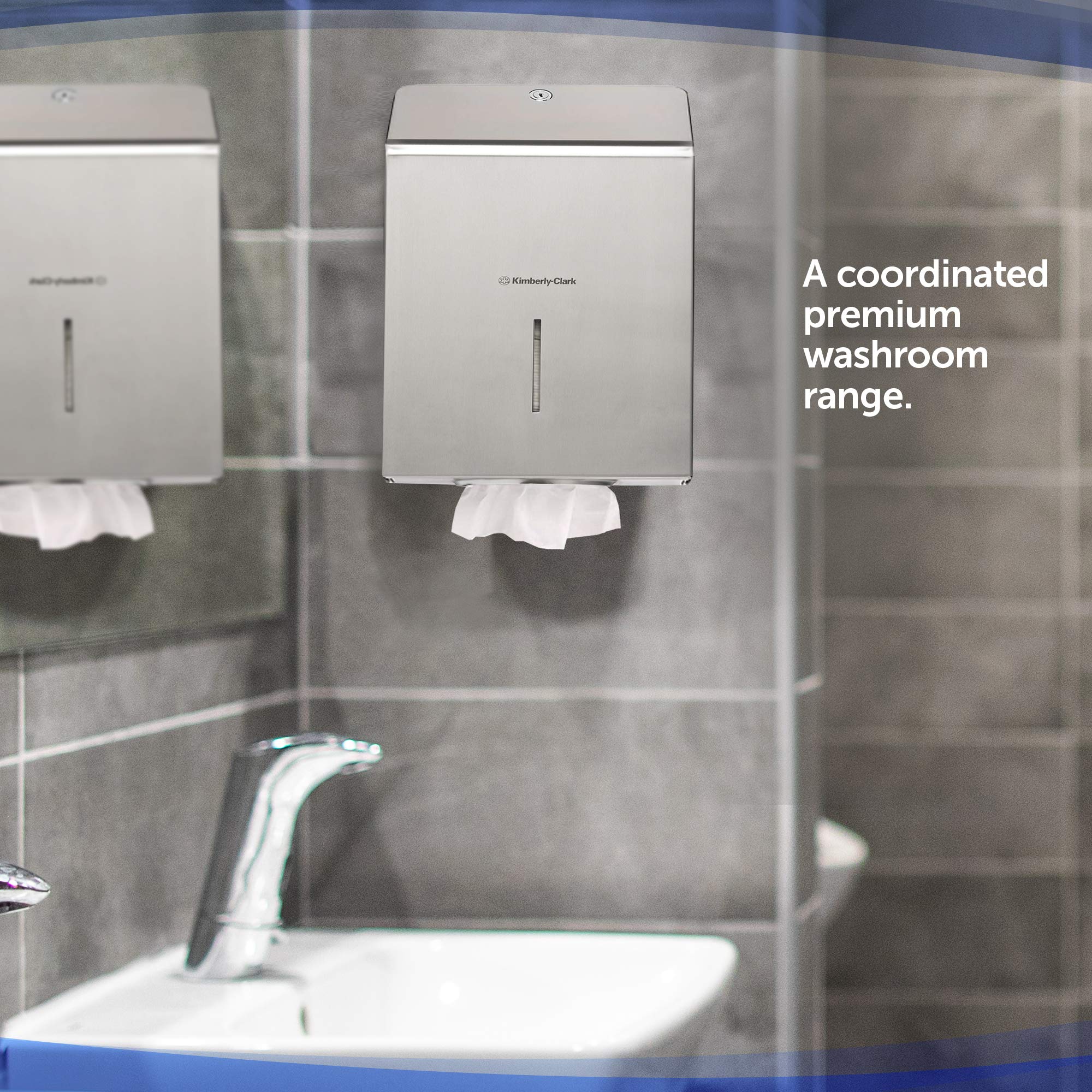 Kimberly-Clark Dispensador de Toallas de Manos Plegadas 8971, Acero Inoxidable, Montaje en Pared