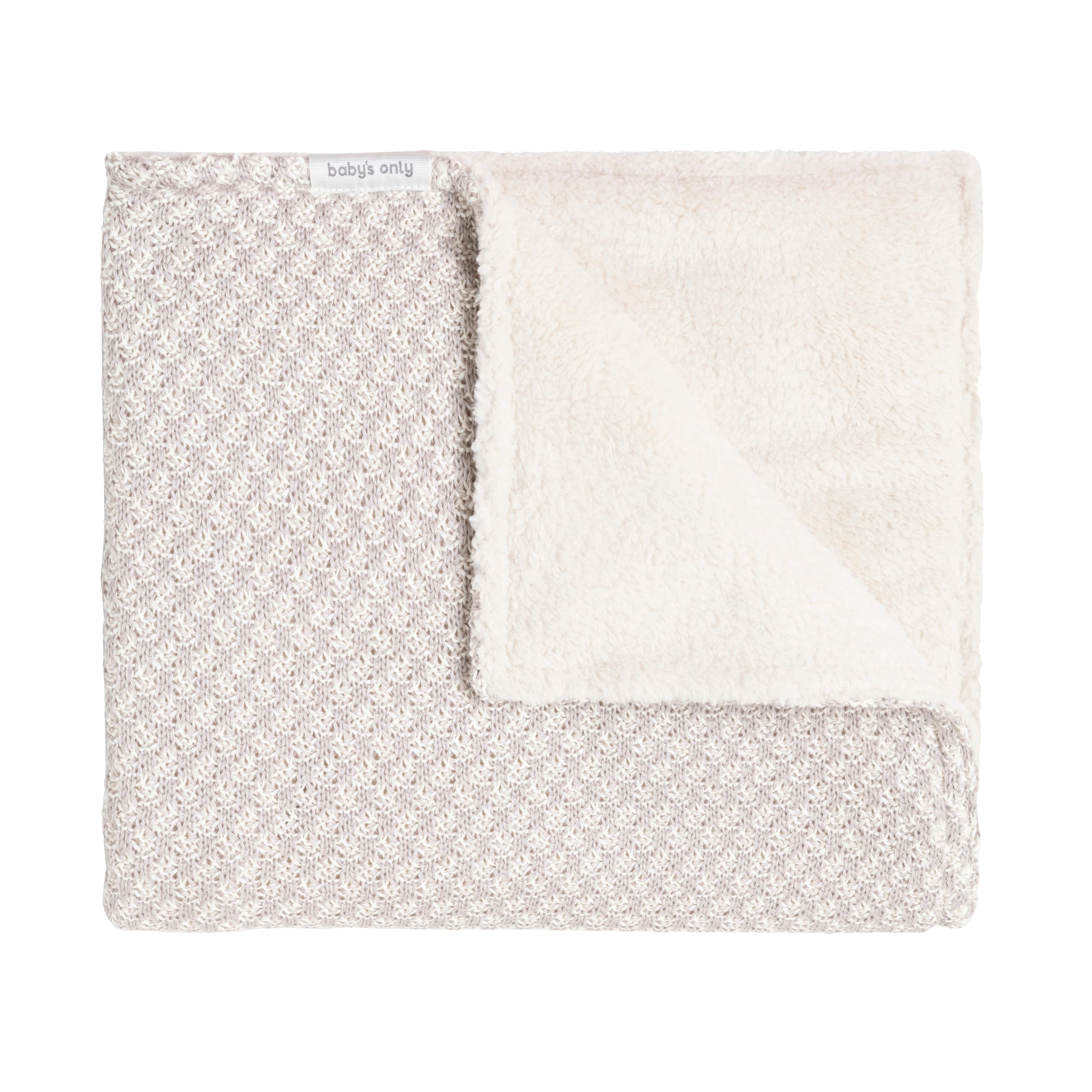 Baby's Only - Kocyk dziecięcy do kołyski teddy Happiness - Urban Taupe/Ecru - 70x95 cm