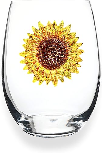 Miniatura 5 de THE QUEENS' JEWELS Bluebonnet - Copa de vino con tallo con joyas, 21 onzas, regalo único para mujeres, cumpleaños, lindo, divertido, sin pintar,