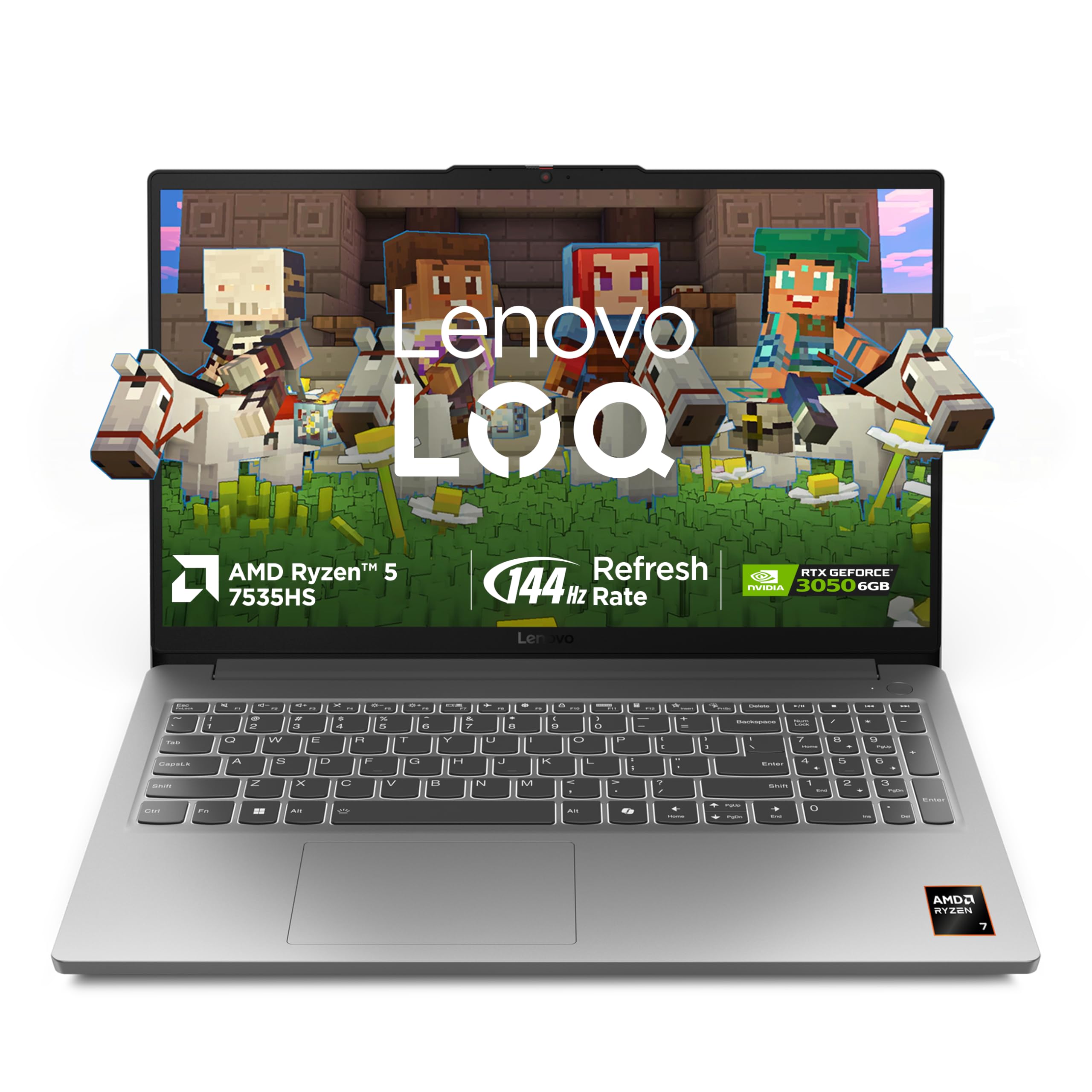 Lenovo LOQ Essential AMD Ryzen 5 7535HS | NVIDIA RTX 3050 6GB (16GB RAM/512GB SSD/144Hz Refresh Rate/15.6" (39.6cm)/Windows 11/Office Home 2024/3 Mon. Game Pass/Grey/1.8Kg), 83S000G8IN Gaming Laptop-image-20