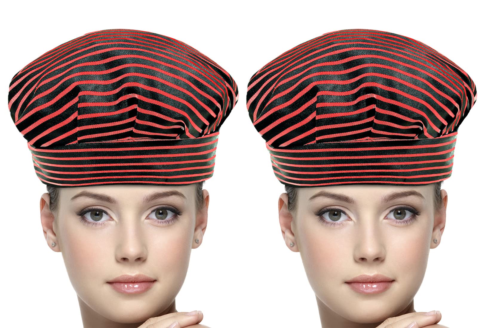 Kuber Industries Linning Design Cotton Chef Cap/Hat for Cooking, Baking, Party Favors, Home Kitchen, Restaurant- Pack of 2 (Black & Maroon) (B09RSND4BR) Amazon Price History, Amazon Price Tracker