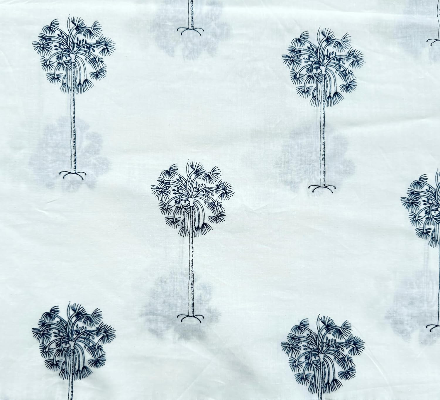 Indian Hand Block Print 60/60 Indigo Blue 100% Cotton Fabric by The Yard, Lightweight Floral Quilting & Sewing Fabric for Dressmaking, Upholstery & DIY Craft (TS-112 Indigo Blue, 5 Yard Pre Cut)