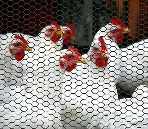 Miniatura 7 de Boen - Rollo de valla temporal de malla de alambre de pollo hexagonal de plástico (4 x 25 pies - verde) - Red de plástico para cercas temporales o