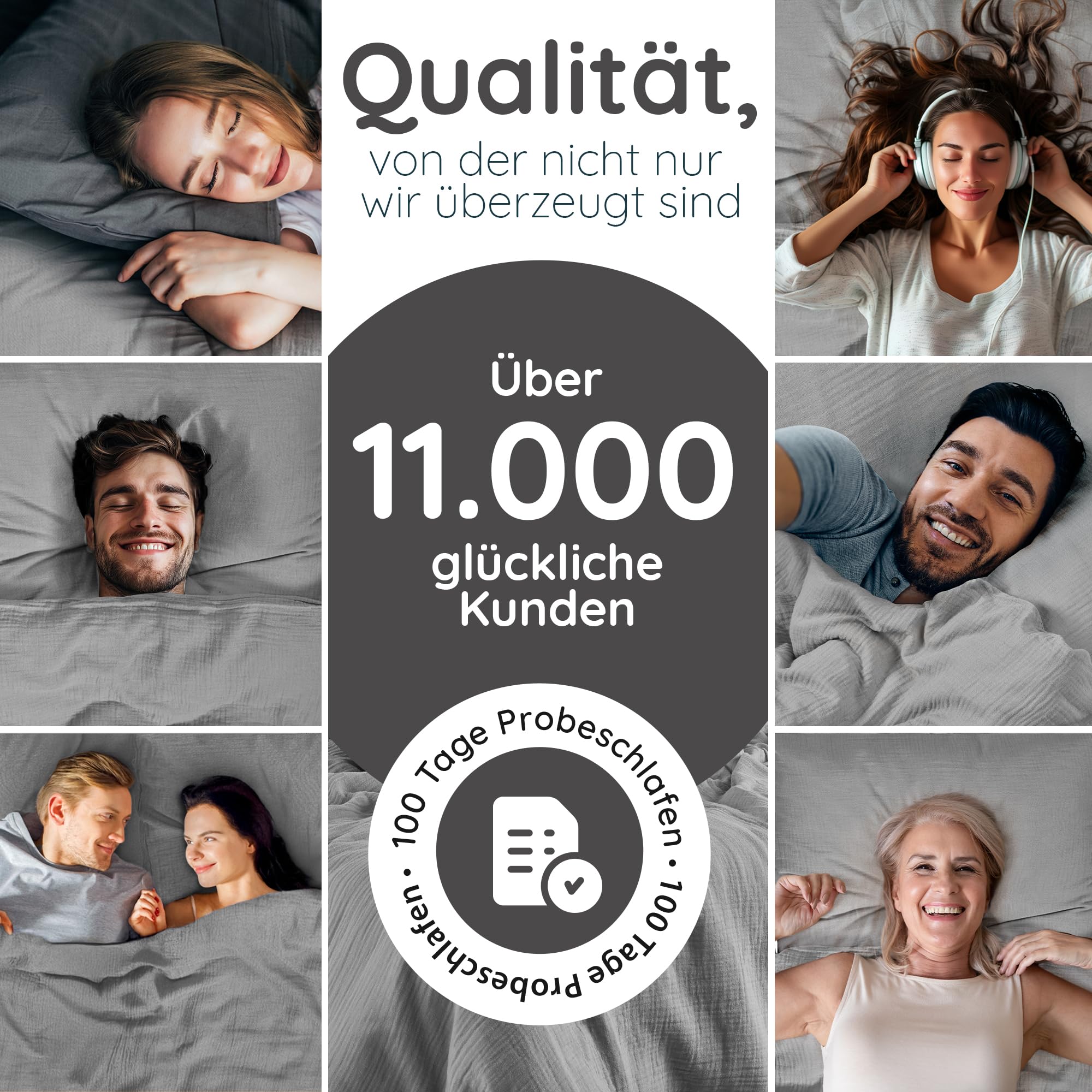 pure shores - Musselin Bettwäsche 135x200 | Bettwäsche 135x200 Baumwolle | Bettwäsche-Sets | 100% Baumwolle mit OEKOTEX | Reißverschluss | Bettwaren | Bedding Set | 1 Kissen | Hellgrau