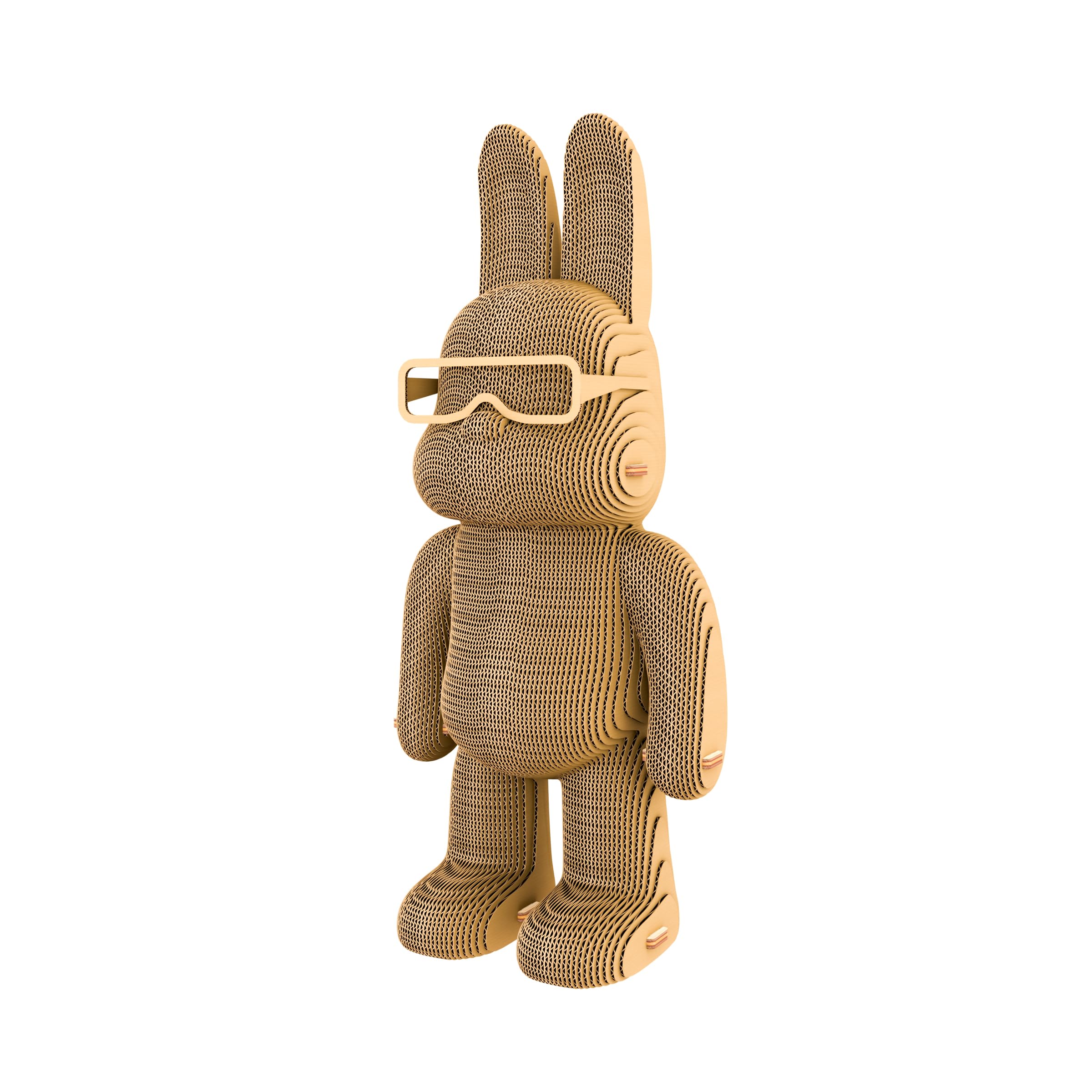 Lapin Arty Bunny Puzzle 3D en Carton – Maquette à Monter | 160 Pièces, 22 × 18 × 14 cm – Kit Sculpture DIY à Peindre, Matériaux Recyclés, Ados & Adultes, Idée Cadeau Déco