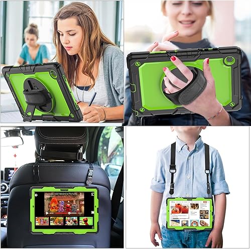 Miniatura 4 de SIBEITU Funda compatible con Samsung Galaxy Tab A8 de 10.5 pulgadas 2022 con protector de pantalla y soporte para lápices, correa de mano giratoria