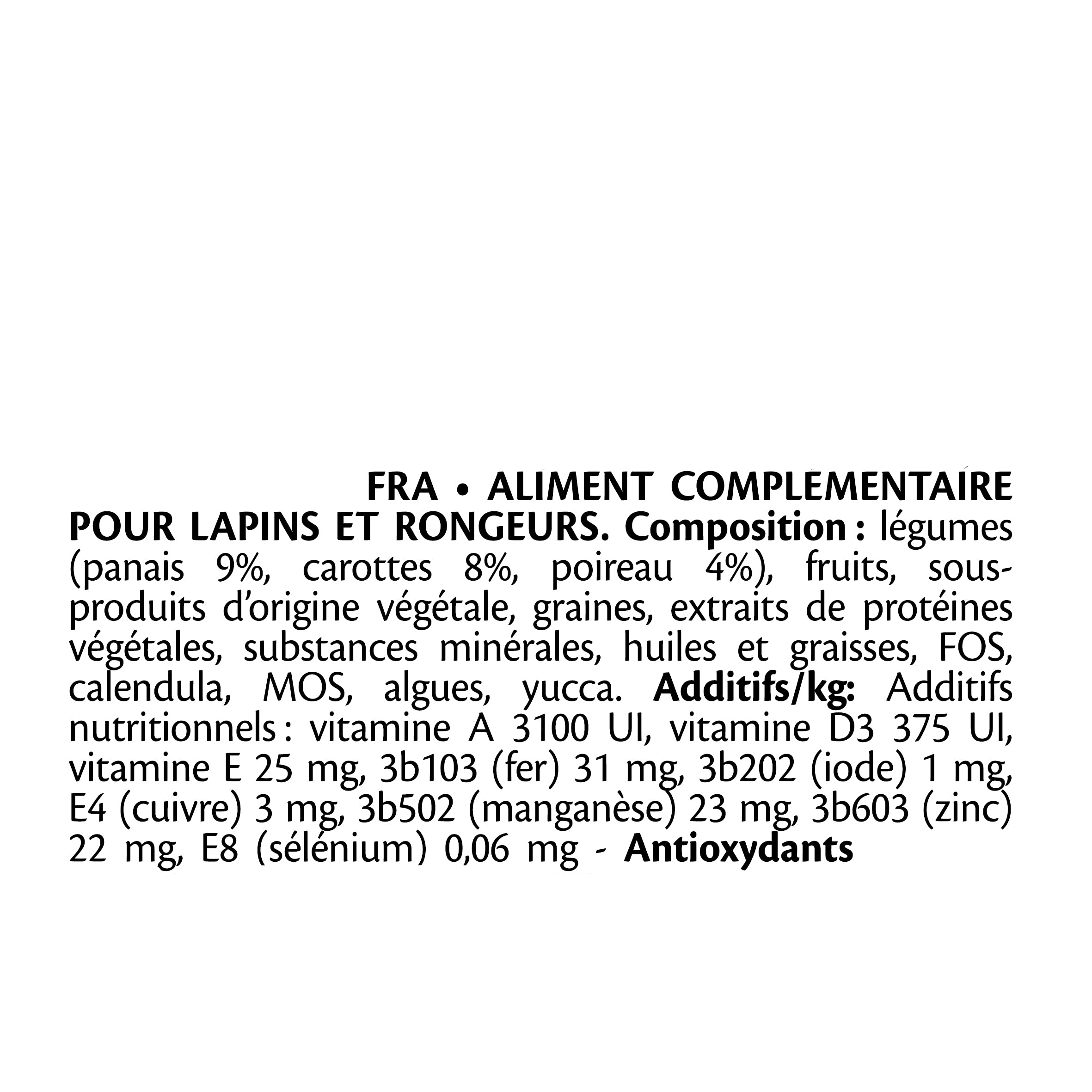 VERSELE-LAGA - Nature Snack Veggies - Mélange de Légumes Riche et Varié pour Lapins et Rongeurs - 7x85g