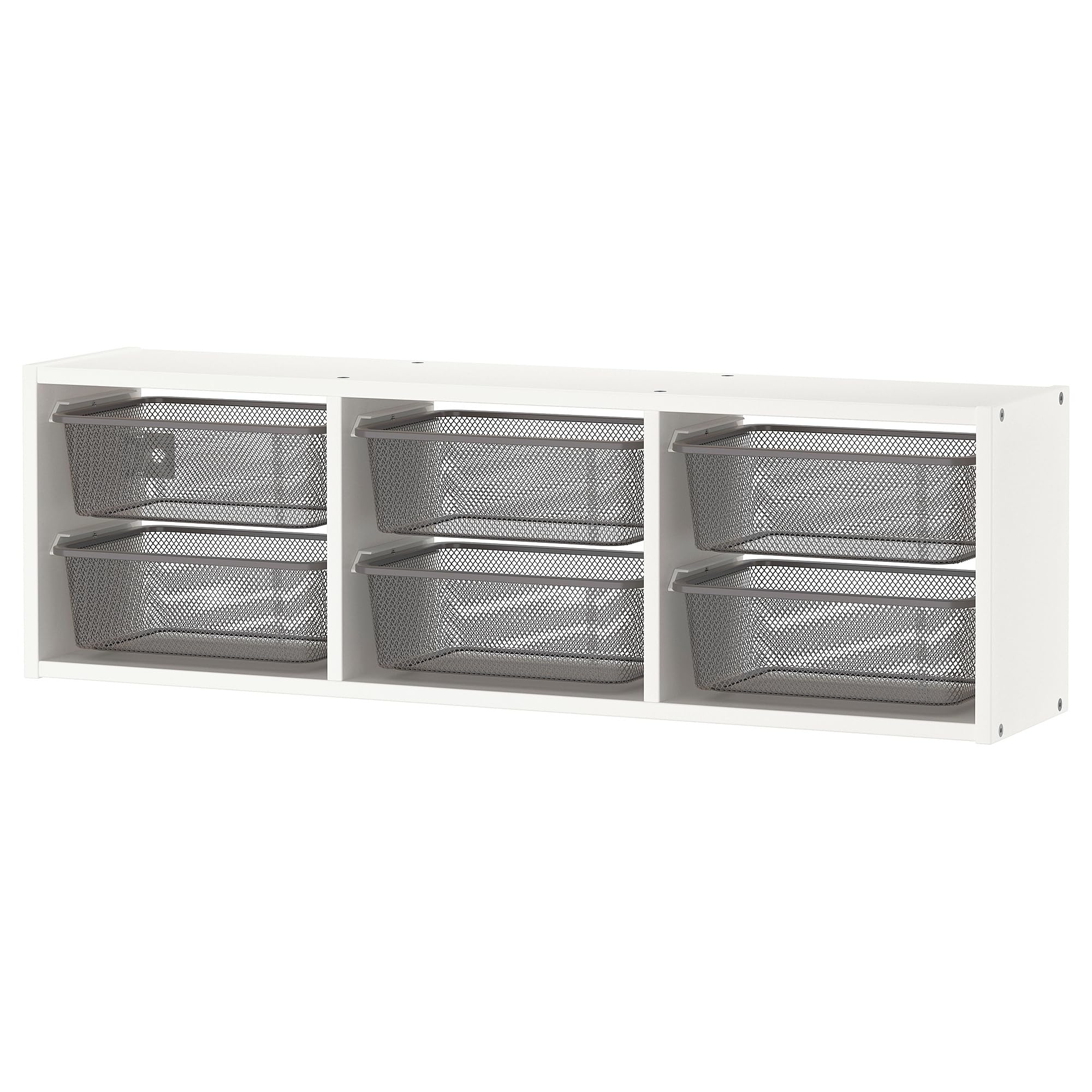 Trofast Rangement mural bicolore blanc et gris foncé compact 99 cm