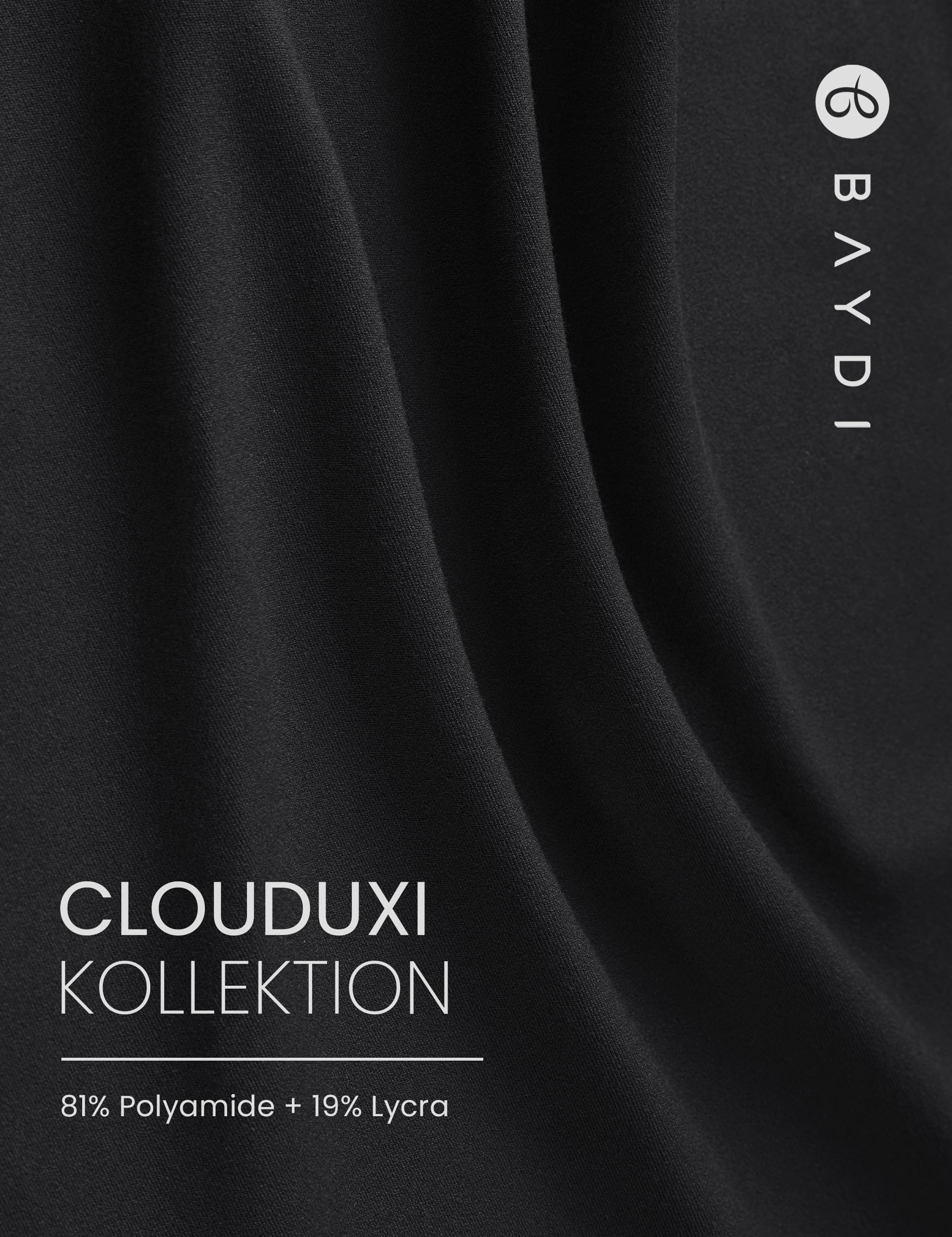 BAYDI Clouduxi - Mallas deportivas para mujer, 64 cm, cintura alta, opacas, pantalones de yoga, pantalones largos con bolsillos