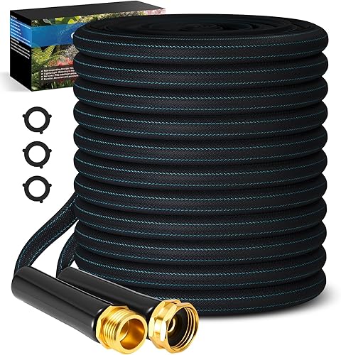 CXEZSIK Garden Hose 50ft Lightweight, Non-Expanding, Leak-Proof Metal Connector, No-Knot No-Tangle, Easy to Store and Carry, Wear-Resistant, 3/4GHT Flexible Water Hose, Hose for Yard, Garden, Outdoor