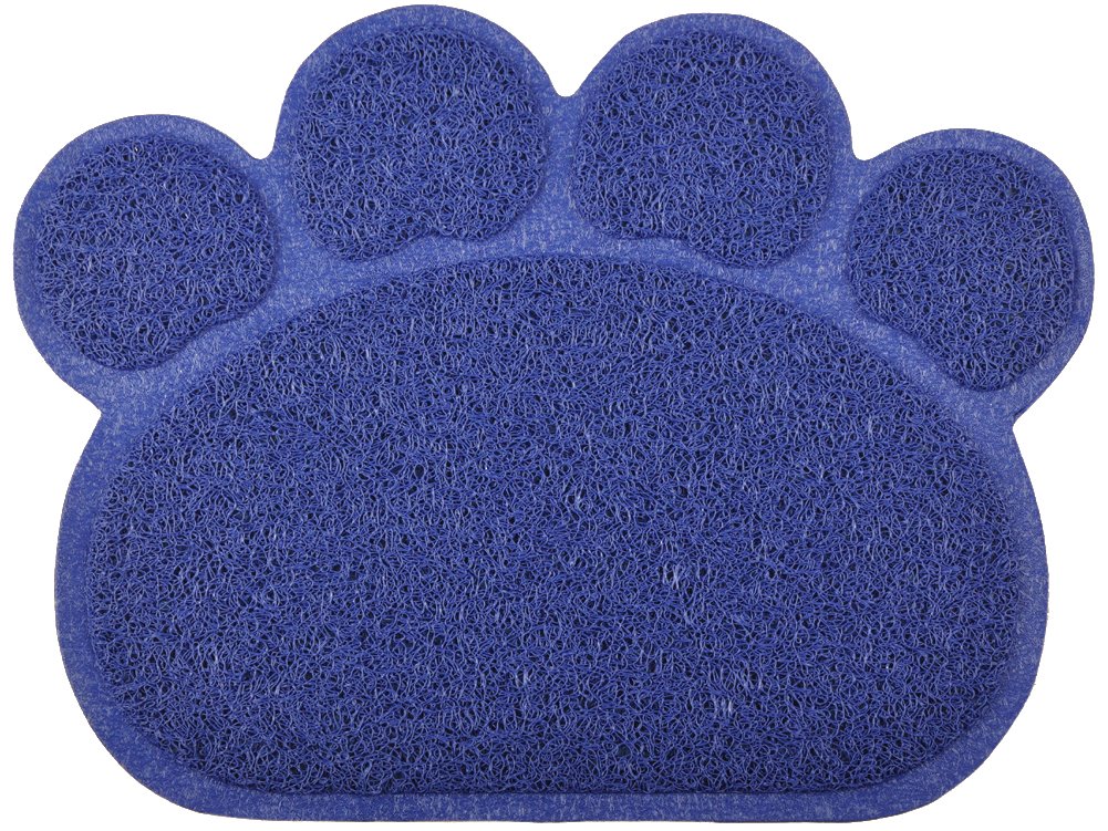 DM Paw-Shaped Cat Litter Tray Mat, 40x30 cm (Navy)
