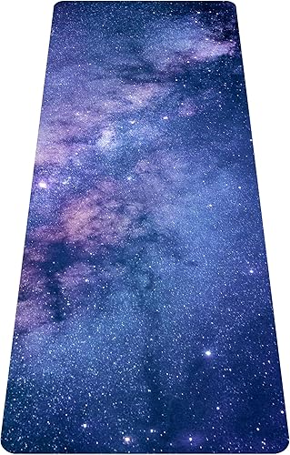 Miniatura 21 de nuveti Esterilla de yoga de viaje impresa - Esterilla de ejercicios y entrenamiento de 1/16 de pulgada de grosor, antideslizante, con bolsa de