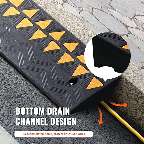 Miniatura 5 de VEVOR Rampa de bordillo de goma de 3.5" de altura, rampa de bordillo de acera de 10" de ancho, rampa de entrada de 39.4" de longitud para el