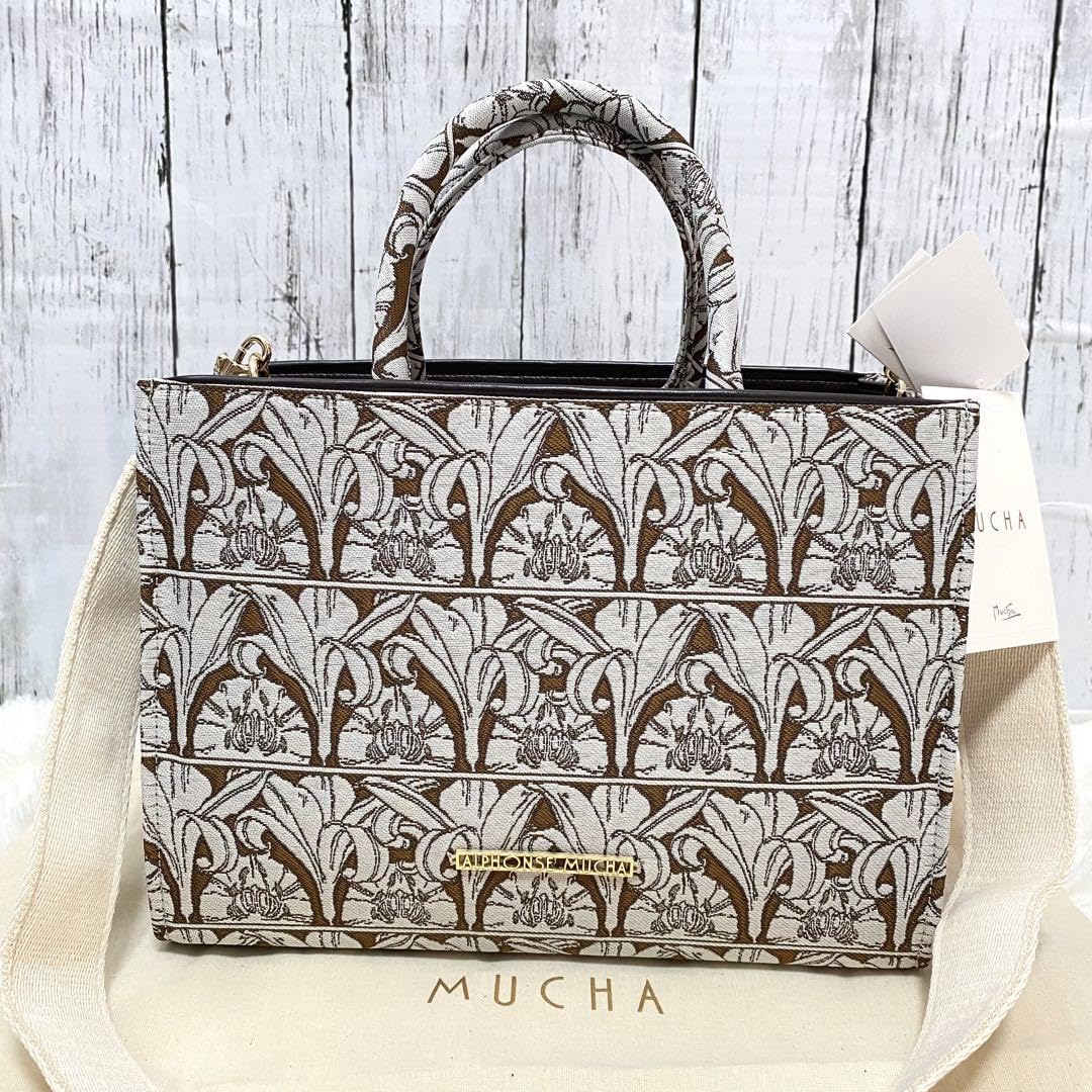 Amazon.co.jp: ミュシャ トートバッグ ジャガード 総柄 レザー 2way  