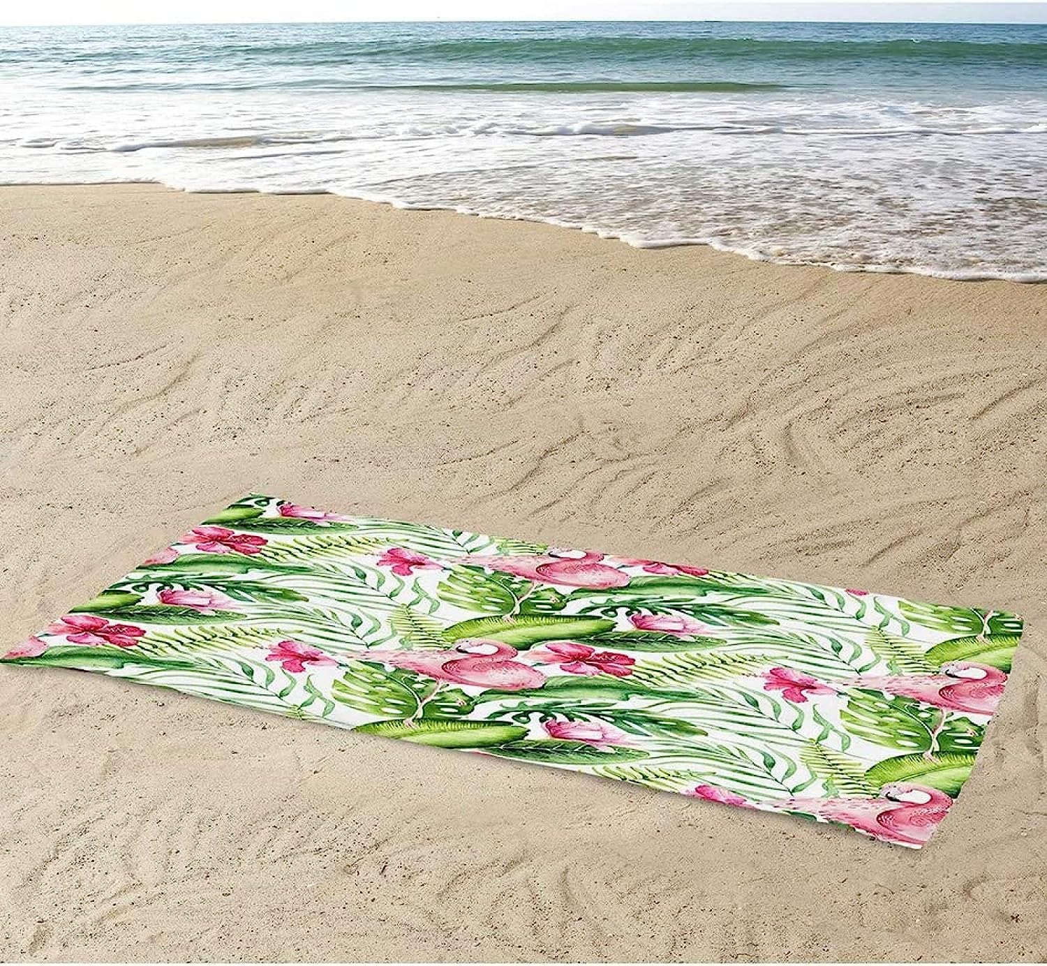 Serviette De Plage Oiseau Plante Tropicale Serviette De Bain Enfant Adulte Drap De Plage Doux Microfibre Absorbant Idéal pour Voyage Plage Piscine Sport Drap De Plage 200 X 200 Cm -8C3I/G0Z