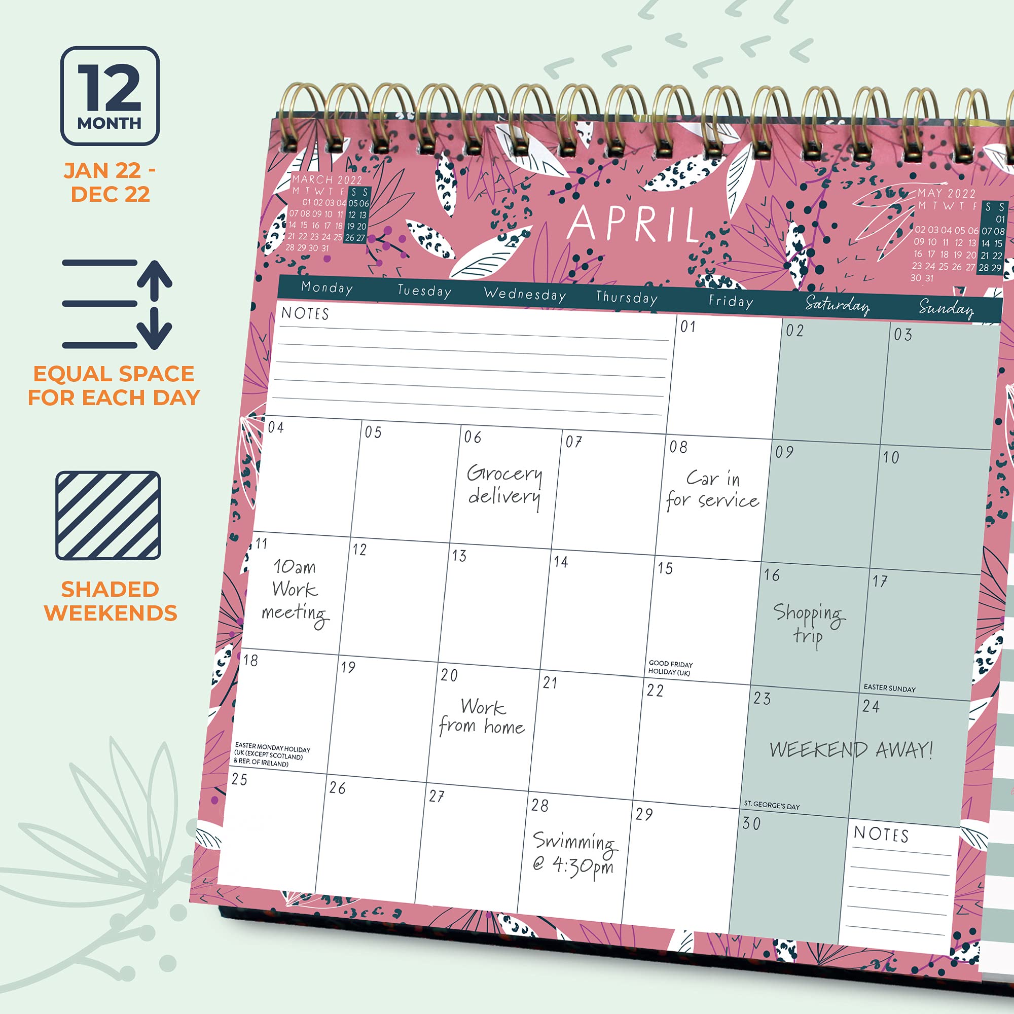 Boxclever Press Everyday Desk Calendar 2022. Freestanding 2022 Calendar