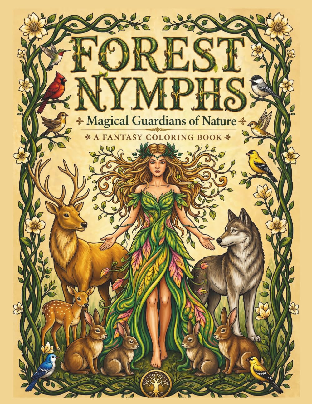 Forest Nymphs Coloring Book: Nature-Inspired Scenes with Woodland Animals and Relaxing Designs for Stress Relief and Creative Escape