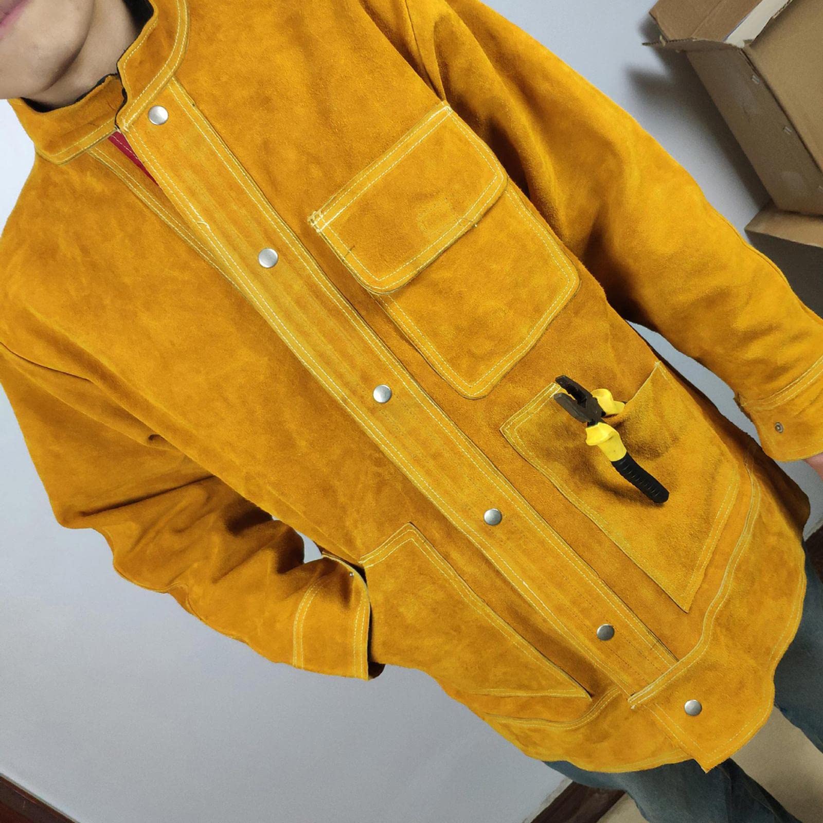 Chaqueta de Soldar de Cuero de, Delantal Protector, Traje de Herramientas