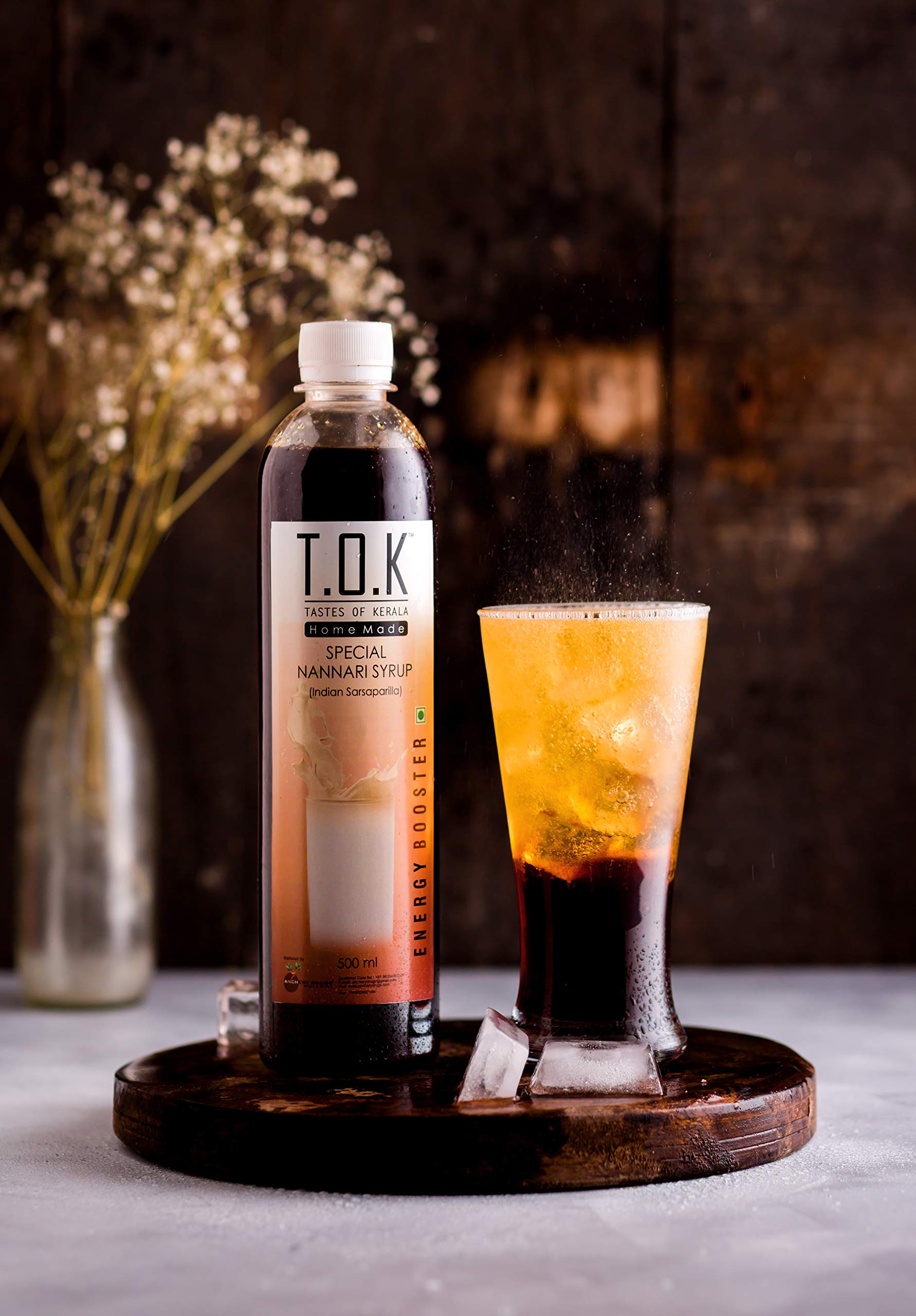 TOK (Tastes Of Kerala) Nannari Syrup Combo Pack – Natural Indian Sarsaparilla Drink Concentrate | Summer Cooling Herbal Drink | Traditional Sharbat | No Artificial Colors (Pack of 2) 2
