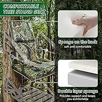 Vista 5 de UQM Asiento de Soporte de Árbol de Reemplazo, Asientos Ajustables de Soporte de Árbol para Caza, Asiento de Árbol Cómodo para Caza de Venado