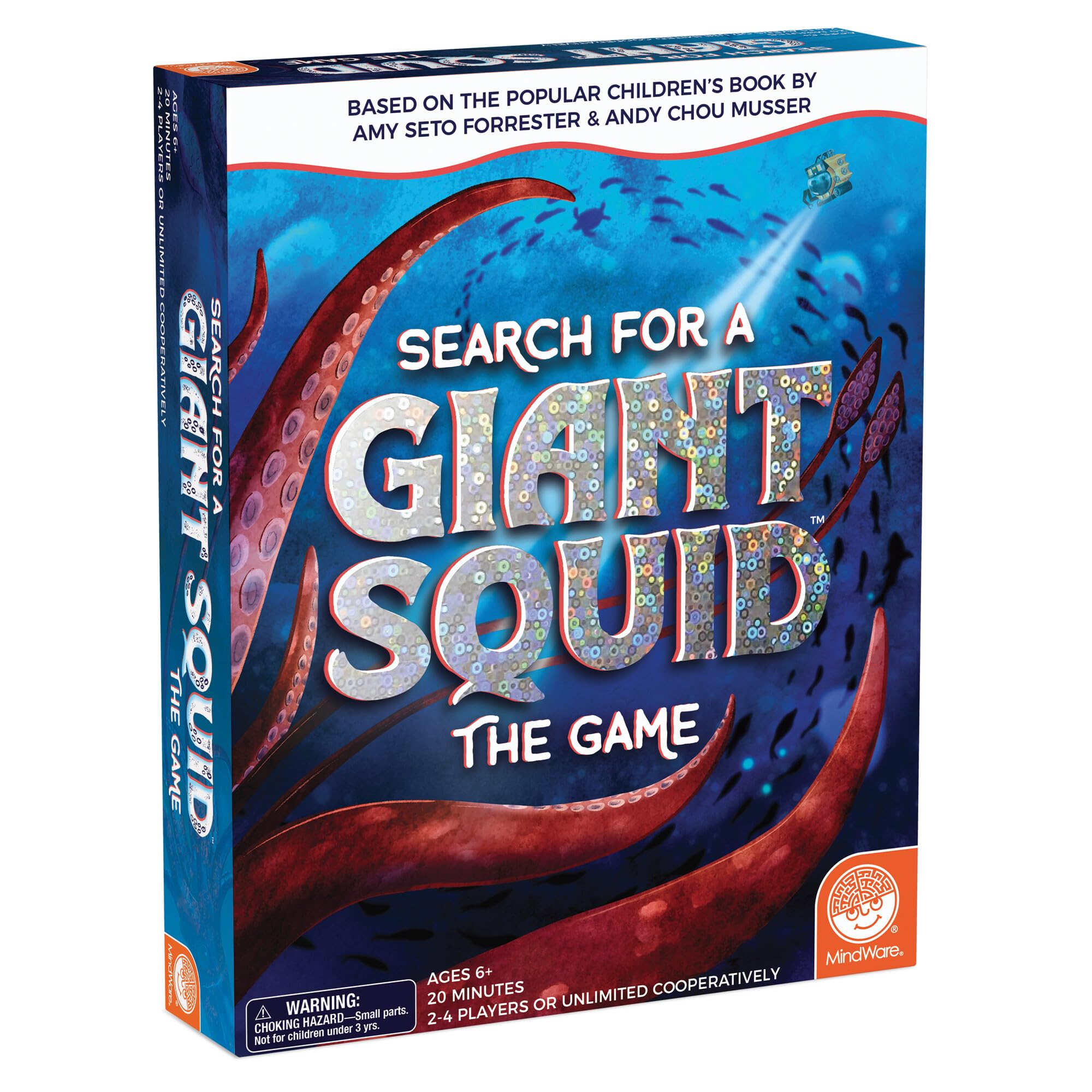 Mindware | Search for a Giant Squid: The Game | Board Game | Ages 6+ | 2-4 Players | 20 Minutes Playing Time